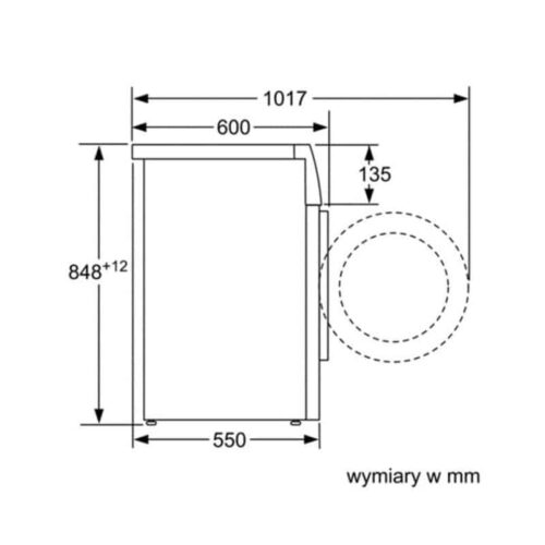 Kích thước máy giặt Bosch WAB20063PL