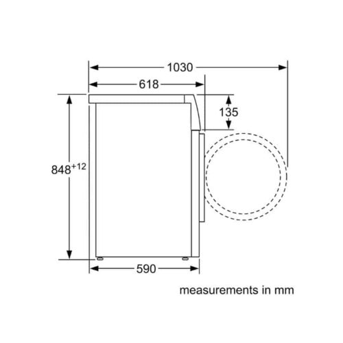 Kích thước máy giặt quần áo Bosch WAK24160SG