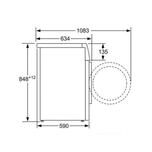 Kích thước máy giặt quần áo Bosch WAK24260SG