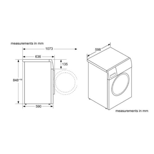 Kích thước máy giặt quần áo Bosch WGG254A0SG