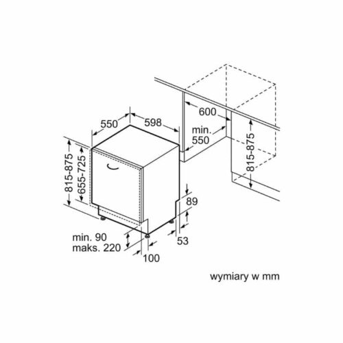 Kích thước máy rửa bát Bosch SMV4ECX26E serie 4