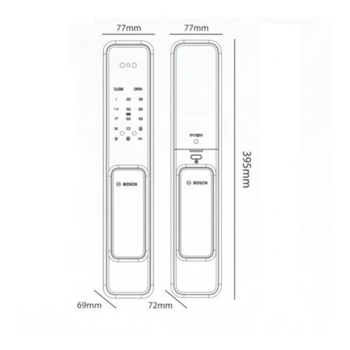 Kích thước khóa cửa thông minh Bosch EL600VF EU Gold