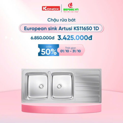 Chậu rửa bát Konox European Artusi KS11650 1D bàn phải