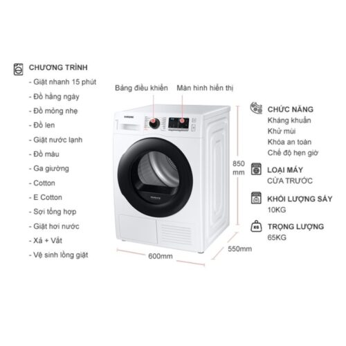 kich thuoc may giat samsung inverter 10 kg ww10ta046ae sv cua truoc